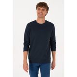 U.S. Polo Assn. Erkek Bisiklet Yaka Regular Fit Açık Lacivert İnce Sweatshirt 50315455-VR059 - M