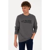 U.S. Polo Assn. Erkek Bisiklet Yaka Regular Fit Gri İnce Sweatshirt 50316315-VR024 - Gri - 006
