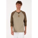 U.S. Polo Assn. Erkek Bisiklet Yaka Regular Fit Haki İnce Sweatshirt 50315420-VR027 - Haki - 289 - XL