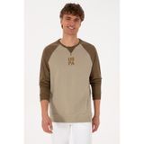 U.S. Polo Assn. Erkek Bisiklet Yaka Regular Fit Haki İnce Sweatshirt 50315420-VR027
