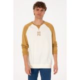 U.S. Polo Assn. Erkek Bisiklet Yaka Regular Fit Haki İnce Sweatshirt 50315420-VR151 - Oil - 3XL