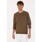U.S. Polo Assn. Erkek Bisiklet Yaka Regular Fit Haki İnce Sweatshirt 50315455-VR027 - Haki - 289 - M