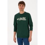 U.S. Polo Assn. Erkek Bisiklet Yaka Regular Fit Koyu Yeşil İnce Sweatshirt 50316315-VR079 - M