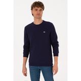 U.S. Polo Assn. Erkek Bisiklet Yaka Regular Fit Petek Dokulu Mürdüm Sweatshirt 50316304-VR074 - XL