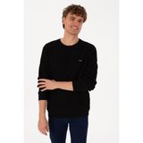 U.S. Polo Assn. Erkek Bisiklet Yaka Regular Fit Petek Dokulu Siyah Sweatshirt 50316304-VR046 - Siyah-128