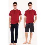 U.s. Polo Assn. Erkek Bordo 3 Lü Pijama Takım