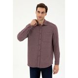 U.S. Polo Assn. Erkek Bordo Comfort Fit Cepli Örme Gömlek 50306264-vr014