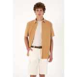U.s. Polo Assn. Erkek Camel Gömlek Kısa Kollu 50304955-VR015 - Camel - Altın