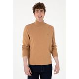U.S. Polo Assn. Erkek Camel Melanj Kazak/triko 50288887-VR122, Kahverengi, L