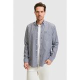 U.S. Polo Assn. Erkek Çizgili Lacivert Uzun Kollu Gömlek 50324781-VR033 - XS