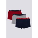 U.S. Polo Assn. Erkek Çocuk 3'lü Boxer Kırmızı Esnek Kumaş ve Rahat Kesim ile Kullanım Kolaylığı - 7 - 8 Yaş
