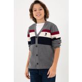 U.S. Polo Assn. Erkek Çocuk Açık Gri Melanj Triko Hırka 50295507-VR091