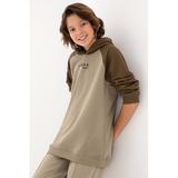 U.S. Polo Assn. Erkek Çocuk Açık Haki Sweatshirt 50293495-VR183, Yeşil, 8-9 Yaş