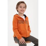 U.S. Polo Assn. Erkek Çocuk Bakır Örme Fermuarlı Kapüşonlu Hırka 50313844-VR182 - 3 - 4 Yaş