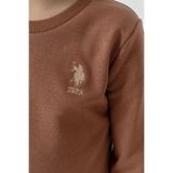 U.S. Polo Assn. Erkek Çocuk Baskılı Kahverengi Uzun Kol Eşofman Takımı, 12-13 Yaş