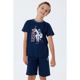 U.S. Polo Assn. Erkek Çocuk Bermuda Alt Üst Takım, %100 Pamuk / %100 Cotton - 14 - 15 Yaş - Lacivert