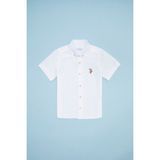 U.S. Polo Assn. Erkek Çocuk Beyaz Basic Kısa Kollu Gömlek 50262967-VR013 - 6 - 7 Yaş