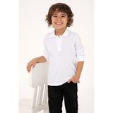 U.S. Polo Assn. Erkek Çocuk Beyaz Basic Polo Yaka Sweatshirt 50313790-VR013 - 11 - 12 Yaş