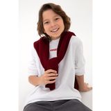 U.S. Polo Assn. Erkek Çocuk Beyaz Bisiklet Yaka Sweatshirt 50293567-VR013 - 10 - 11 Yaş