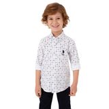 U.S. Polo Assn. Erkek Çocuk Beyaz Gömlek Desenli 50316682-VR013