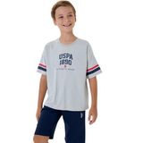 U.S. Polo Assn. Erkek Çocuk Beyaz Tişört, Kısa Kol, Bisiklet Yaka, Regular Kalıp, 9-10 Yaş
