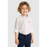 U.S. Polo Assn. Erkek Çocuk Beyaz Uzun Kollu Basic Gömlek 50324683-VR013 - 3 - 4 Yaş