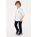 U.S. Polo Assn. Erkek Çocuk Beyaz Uzun Kollu Gömlek 50316701-VR013