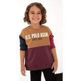 U.S. Polo Assn. Erkek Çocuk Bordo Bisiklet Yaka Sweatshirt 50316494-VR177 - Plum Perfect - 8 - 9 Yaş