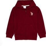 U.S. Polo Assn. Erkek Çocuk Bordo Fermuarlı Kapüşonlu Sweatshirt 50316706-VR014 - 13 - 14 Yaş