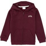 U.S. Polo Assn. Erkek Çocuk Bordo Fermuarlı Şardonlu Kapüşonlu Örme Hırka 50313852-VR177 - 3 - 4 Yaş