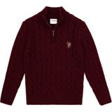 U.S. Polo Assn. Erkek Çocuk Bordo Yarım Fermuarlı Kazak 50315628-VR014 - 11 - 12 Yaş