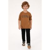 U.S. Polo Assn. Erkek Çocuk Camel Basic Bisiklet Yaka Sweatshirt 50313830-VR233 - Bisküvi - 9 - 10 Yaş