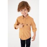 U.s. Polo Assn. Erkek Çocuk Camel Gömlek Basic 50316769-VR015 - Camel - Altın - 11 - 12 Yaş