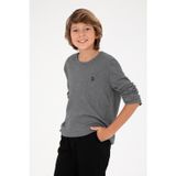 U.S. Polo Assn. Erkek Çocuk Gri Melanj Basic Bisiklet Yaka Kazak 50294188-vr086