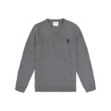 U.S. Polo Assn. Erkek Çocuk Gri Melanj Basic V Yaka Kazak 50294200-vr086