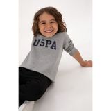 U.S. Polo Assn. Erkek Çocuk Gri Melanj Bisiklet Yaka Basic Sweatshirt 50313830-VR086 - Grimelanj - 10 - 11 Yaş
