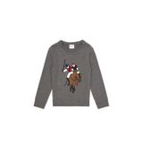 U.S. Polo Assn. Erkek Çocuk Gri Melanj Bisiklet Yaka Kazak 50317149-VR086