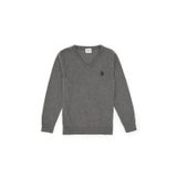U.S. Polo Assn. Erkek Çocuk Gri Melanj V Yaka Basic Kazak 50315611-VR086
