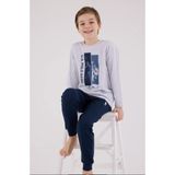 U.s. Polo Assn Erkek Çocuk Gri Pijama Takımı US2206 - Kar Melanj - 9 - 10 Yaş