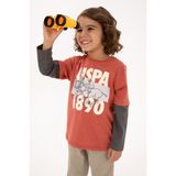 U.S. Polo Assn. Erkek Çocuk Gül Kurusu Regular Fit Grafik Desenli Sweatshirt Kolsuz 50316495-VR026 - 8 - 9 Yaş