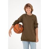 U.S. Polo Assn. Erkek Çocuk Haki Basic Kolsuz Sweatshirt Düz Yaka Günlük Kullanım İçin 50293633-VR027 - 9 - 10 Yaş - Haki - 289