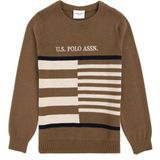 U.S. Polo Assn. Erkek Çocuk Haki Bisiklet Yaka Kazak 50293025-VR027 - Haki-289 - 3 - 4 Yaş