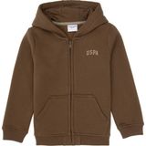U.S. Polo Assn. Erkek Çocuk Haki Fermuarlı Şardonlu Kapüşonlu Örme Hırka 50313852-VR027 - Haki-289 - 11 - 12 Yaş