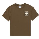 U.S. Polo Assn. Erkek Çocuk Haki Oversize Bisiklet Yaka Tişört 50295447-VR027 - 10 - 11 Yaş