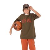 U.S. Polo Assn. Erkek Çocuk Haki Sweatshirt 50293474-VR027, Yeşil, 6-7 Yaş, HAKI