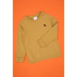 U.S. Polo Assn. Erkek Çocuk Hardal Basic Bisiklet Yaka Sweatshirt 50313832-VR151 - Oil - 6 - 7 Yaş