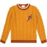 U.S. Polo Assn. Erkek Çocuk Hardal Bisiklet Yaka Kazak 50315587-VR151 - Oil - 9 - 10 Yaş