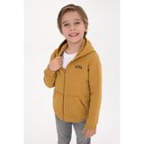 U.S. Polo Assn. Erkek Çocuk Hardal Fermuarlı Şardonlu Kapüşonlu Örme Hırka 50313852-VR151 - Oil - 8 - 9 Yaş