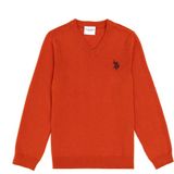 U.S. Polo Assn. Erkek Çocuk Kiremit Basic V Yaka Kazak 50294200-VR031 - 5 - 6 Yaş