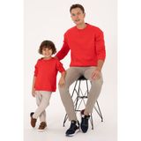 U.S. Polo Assn. Erkek Çocuk Kırmızı Bisiklet Yaka Basic Sweatshirt 50313829-VR030 - 5 - 6 Yaş